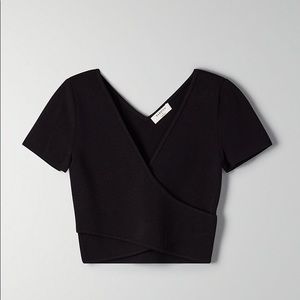 Babaton Sculpt Knit Cross-Front Top